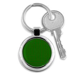 Mini Red Dots On Christmas Green Key Chains (round)  by PodArtist