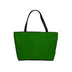 Mini Red Dots On Christmas Green Shoulder Handbags