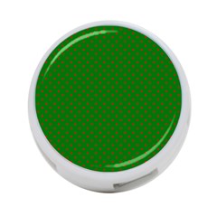 Mini Red Dots On Christmas Green 4-port Usb Hub (one Side) by PodArtist