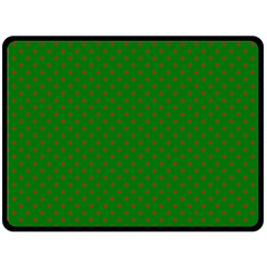 Mini Red Dots On Christmas Green Fleece Blanket (large)  by PodArtist