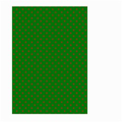 Mini Red Dots On Christmas Green Large Garden Flag (two Sides) by PodArtist