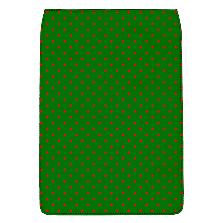 Mini Red Dots on Christmas Green Flap Covers (L) 