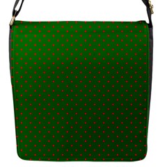 Mini Red Dots On Christmas Green Flap Messenger Bag (s) by PodArtist