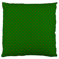 Mini Red Dots On Christmas Green Standard Flano Cushion Case (two Sides) by PodArtist