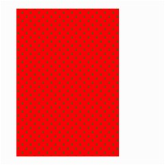 Small Christmas Green Polka Dots On Red Small Garden Flag (two Sides) by PodArtist