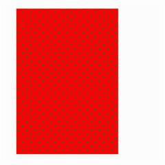 Small Christmas Green Polka Dots On Red Large Garden Flag (two Sides)