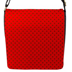 Small Christmas Green Polka Dots On Red Flap Messenger Bag (s) by PodArtist