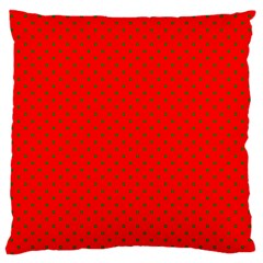 Small Christmas Green Polka Dots On Red Standard Flano Cushion Case (one Side) by PodArtist