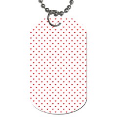 Small Christmas Red Polka Dot Hearts On Snow White Dog Tag (one Side) by PodArtist