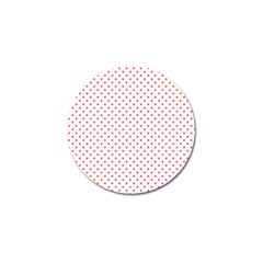 Small Christmas Red Polka Dot Hearts On Snow White Golf Ball Marker by PodArtist