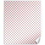 Small Christmas Red Polka Dot Hearts On Snow White Canvas 8  x 10  8.15 x9.66  Canvas - 1