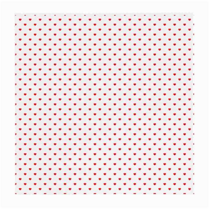 Small Christmas Red Polka Dot Hearts On Snow White Medium Glasses Cloth