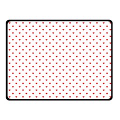 Small Christmas Red Polka Dot Hearts On Snow White Fleece Blanket (small) by PodArtist