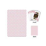 Small Christmas Red Polka Dot Hearts On Snow White Playing Cards (Mini)  Back