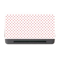 Small Christmas Red Polka Dot Hearts On Snow White Memory Card Reader With Cf by PodArtist