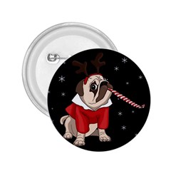 Pug Xmas 2 25  Buttons by Valentinaart