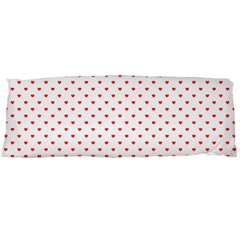 Small Christmas Red Polka Dot Hearts On Snow White Body Pillow Case (dakimakura) by PodArtist