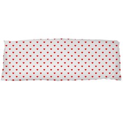 Small Christmas Red Polka Dot Hearts On Snow White Body Pillow Case Dakimakura (two Sides) by PodArtist