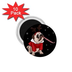 Pug Xmas 1 75  Magnets (10 Pack)  by Valentinaart