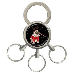 Pug Xmas 3-ring Key Chains by Valentinaart