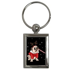 Pug Xmas Key Chains (rectangle)  by Valentinaart