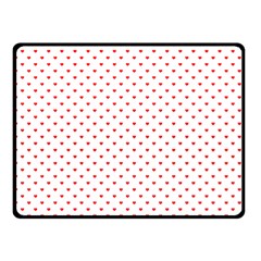 Small Christmas Red Polka Dot Hearts On Snow White Double Sided Fleece Blanket (small)  by PodArtist