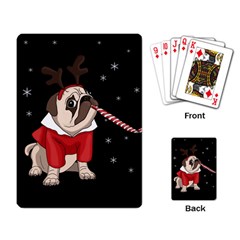 Pug Xmas Playing Card by Valentinaart