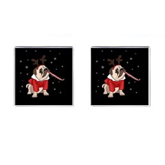 Pug Xmas Cufflinks (square) by Valentinaart