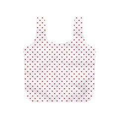 Small Christmas Red Polka Dot Hearts On Snow White Full Print Recycle Bags (s)  by PodArtist