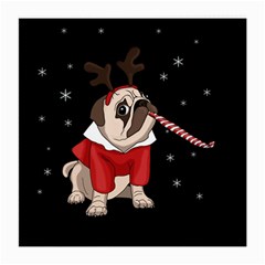 Pug Xmas Medium Glasses Cloth (2-side) by Valentinaart