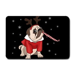 Pug Xmas Small Doormat  by Valentinaart