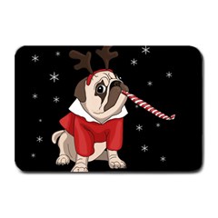 Pug Xmas Plate Mats by Valentinaart