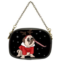 Pug Xmas Chain Purses (one Side)  by Valentinaart