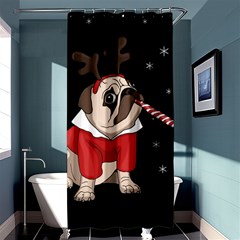 Pug Xmas Shower Curtain 36  X 72  (stall)  by Valentinaart