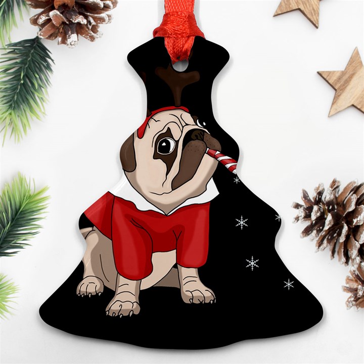 Pug Xmas Ornament (Christmas Tree) 