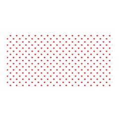 Small Christmas Red Polka Dot Hearts On Snow White Satin Wrap by PodArtist