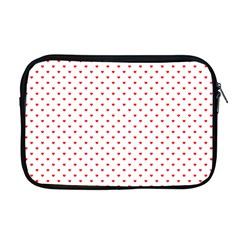 Small Christmas Red Polka Dot Hearts On Snow White Apple Macbook Pro 17  Zipper Case by PodArtist