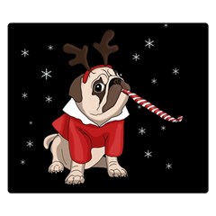 Pug Xmas Double Sided Flano Blanket (small)  by Valentinaart