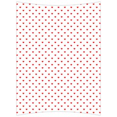 Small Christmas Red Polka Dot Hearts On Snow White Back Support Cushion by PodArtist