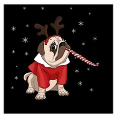 Pug Xmas Large Satin Scarf (square) by Valentinaart