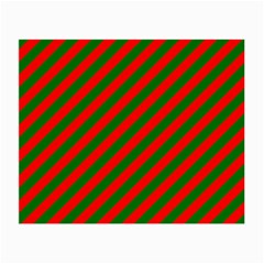 Red And Green Christmas Candycane Stripes Small Glasses Cloth (2-side) by PodArtist