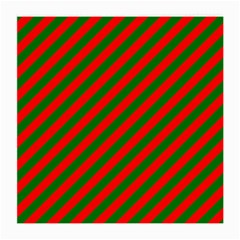 Red And Green Christmas Candycane Stripes Medium Glasses Cloth by PodArtist