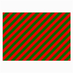 Red And Green Christmas Candycane Stripes Large Glasses Cloth by PodArtist