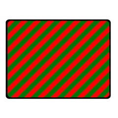 Red And Green Christmas Candycane Stripes Fleece Blanket (small) by PodArtist