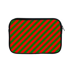 Red And Green Christmas Candycane Stripes Apple Ipad Mini Zipper Cases by PodArtist