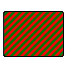 Red And Green Christmas Candycane Stripes Double Sided Fleece Blanket (small)  by PodArtist