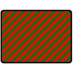 Red And Green Christmas Candycane Stripes Double Sided Fleece Blanket (large)  by PodArtist