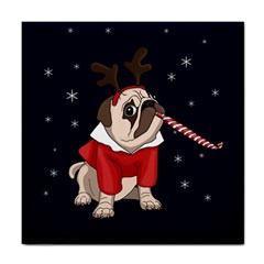 Pug Xmas Tile Coasters by Valentinaart