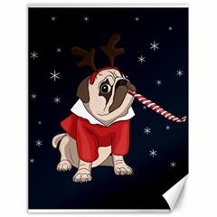 Pug Xmas Canvas 18  X 24   by Valentinaart