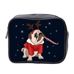 Pug Xmas Mini Toiletries Bag 2-side by Valentinaart